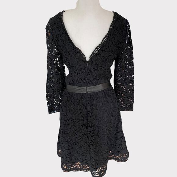 SALE! Joie Black Cotton Lace  Fit & Flare Dress S - Picture 4 of 10